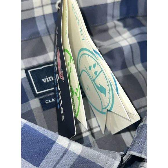 Men's Vineyard Vines NWT 2X Long Sleeve Button-Down Shirt Grey Harbor XXL New 2X - Picture 9 of 11